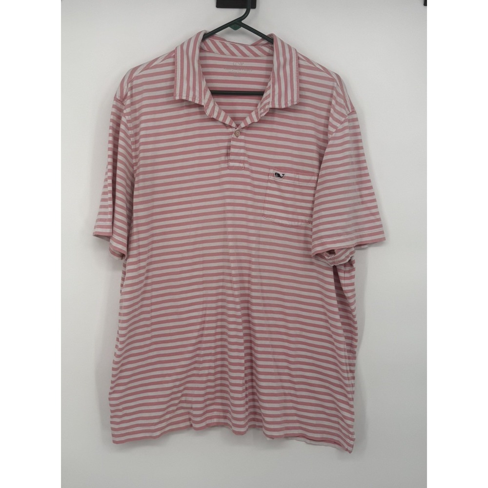 Vineyard Vines Men's Pink Short Sleeve Polo XXL